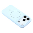 Silicone sleeve for iPhone 17 Pro Max, for MagSafe, anti-shock, blue