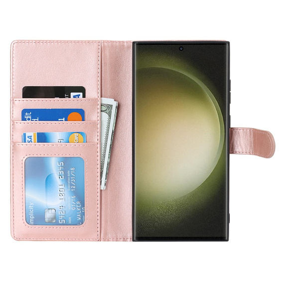 Flap case for Samsung Galaxy S23 Ultra, Wallet, for MagSafe, pink rose gold