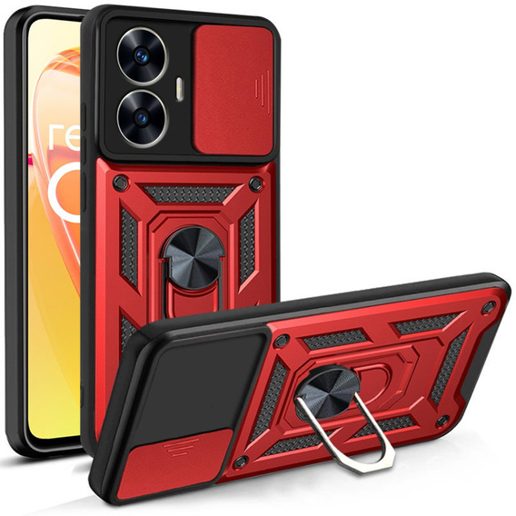 Case for Realme C55, CamShield Slide, red