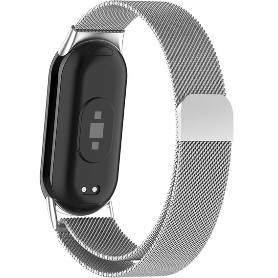 Milanese Bracelet Strap with Case for Xiaomi Smart Band 10 / 9 / 8, Silver