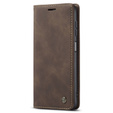 CASEME case for Samsung Galaxy M33 5G, Leather Wallet Case, brown