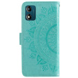 Flip case for Motorola Moto E13, Mandala Flower, green