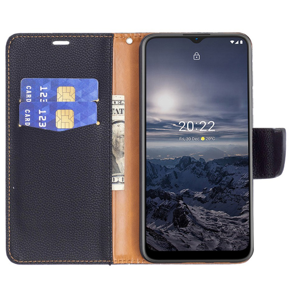 Flip case for Nokia G11 / G21, Litchi Wallet Case, black