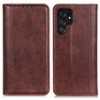 Case for Samsung Galaxy S25 Ultra, Wallet Litchi Leather, brown
