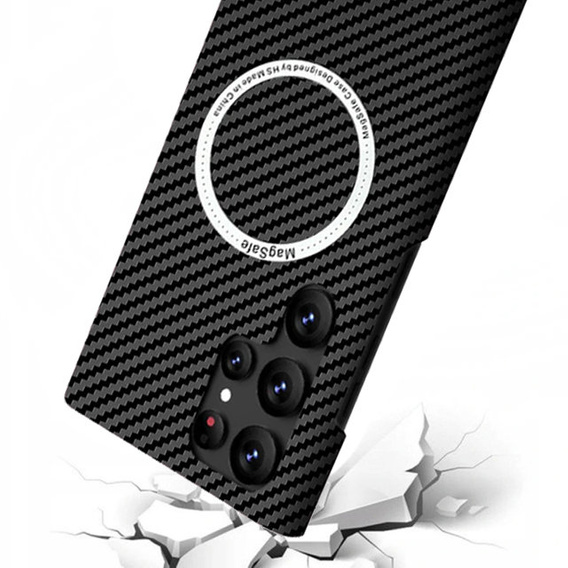 Case for Samsung Galaxy S22 Ultra, Magsafe Slim Carbon, black