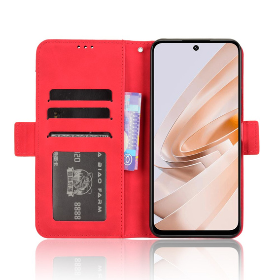 Flip case for Xiaomi Redmi 13, Card Slot, red