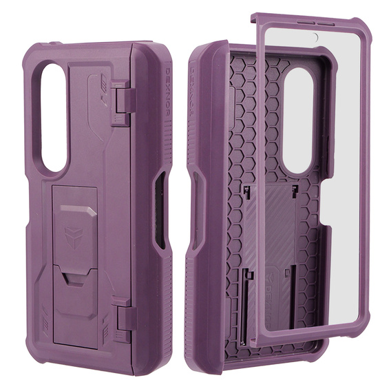 Armored case for Samsung Galaxy Z Fold 4 5G, Dexnor Full Body S-Pen Slot, purple