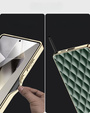 Case for Samsung Galaxy S25 Ultra, Leather Rhombus, green