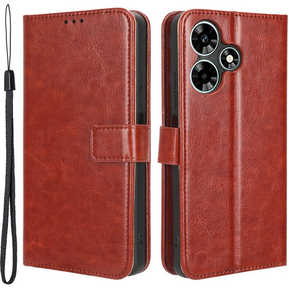 Flip case for Infinix Hot 30i, Crazy Horse Wallet, brown