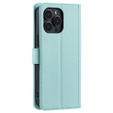 Flip case for iPhone 16 Pro, Rhombus Crossbody Leather, green