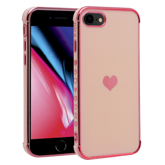 Case for iPhone 7/8/SE 2020/SE 2022, Electro heart, pink rose gold