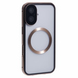 Magnetic Dual Glass MagSafe case for iPhone 16, gold