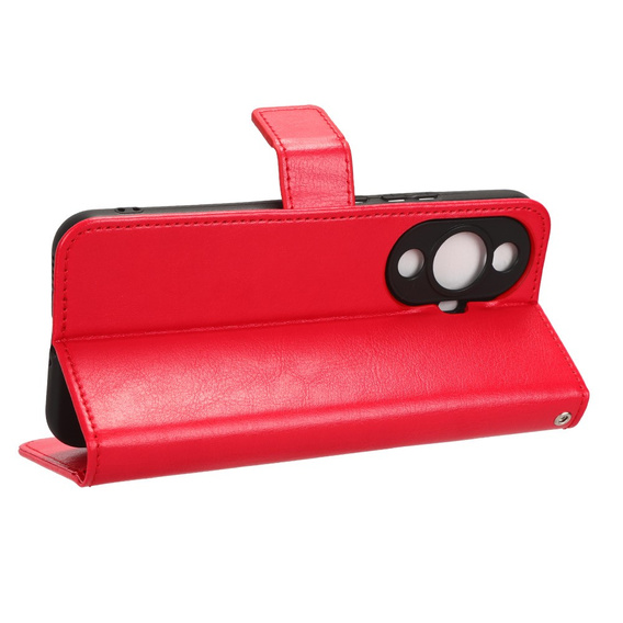 Flip case for Huawei Nova 11 Pro, Crazy Horse Wallet, red
