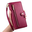 Flip case for Oppo Reno 13F 5G, Wallet Zipper Pocket, red