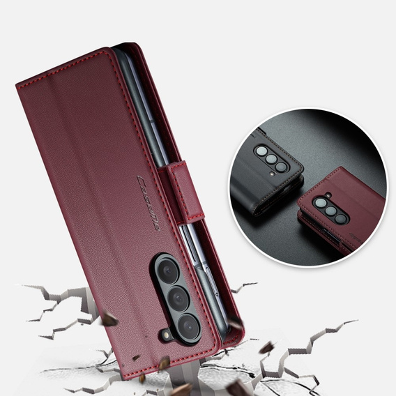 CASEME flip case for Samsung Galaxy Z Fold6 5G, Litchi Wallet, red