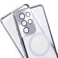 Magnetic Dual Glass MagSafe case for Samsung Galaxy S21 Ultra, silver