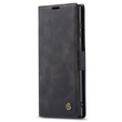 CASEME case for Samsung Galaxy S22 Ultra, Leather Wallet Case, black