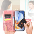 Flip case for Realme C71, Butterfly, pink rose gold