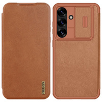 NILLKIN flip case for Samsung Galaxy A56, CamShield Qin Pro, leather, brown