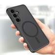 Case for Samsung Galaxy A55, for MagSafe, ERBORD Matt Case, black + Screen Glass