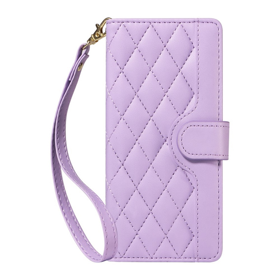 Flip case for Motorola Edge 50 Neo / Motorola ThinkPhone 25, Rhombus Crossbody Leather, purple