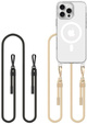 Case with lanyard for iPhone 16 Pro, ERBORD MagSafe, transparent + Glass for screen