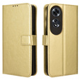 Flip case for Oppo A60, Crazy Horse Wallet, gold