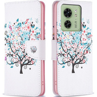 Flip case for Motorola Edge 40 5G, Wallet, colorful tree, white