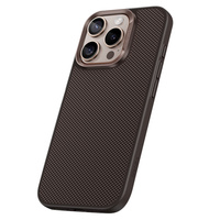 BENKS Kevlar Case for iPhone 16 Pro, for MagSafe, Carbon Fiber, brown