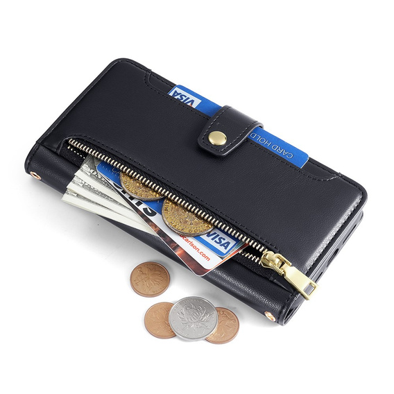 Flip case for Realme 12 Pro 5G / 12 Pro+ 5G, Wallet Zipper Pocket, black