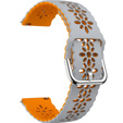 Universal 20mm Soft Hollowed-out Silicone Strap, grey/orange