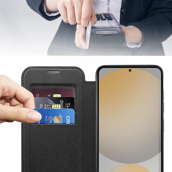 Flip case for Samsung Galaxy S25 FE, RFID Wallet MagSafe CamShield, black
