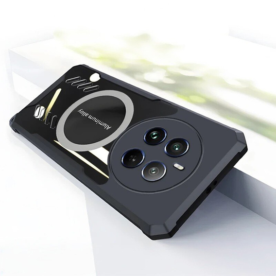 Case for Realme 12 Pro 5G / 12 Pro+ 5G, with magnetic sheet, transparent / black