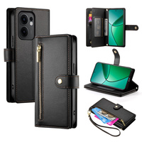 Flip case for Oppo Reno 13F 5G, Wallet Zipper Pocket, black