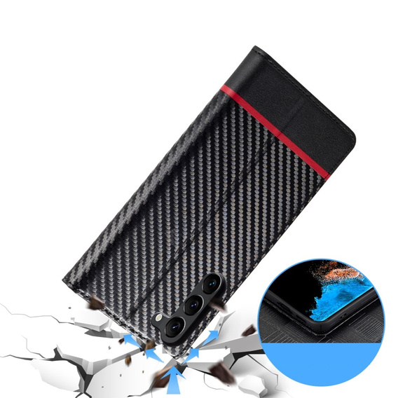 Flap case for Samsung Galaxy S24, Carbon LC.IMEEKE, black