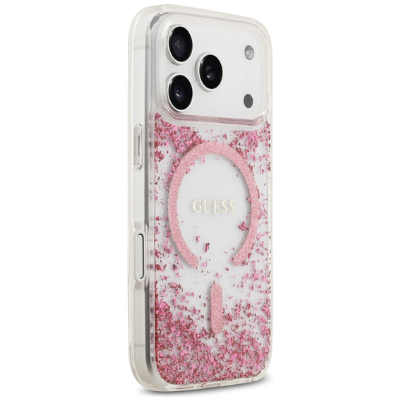 GUESS Resin Bottom Glitter MagSafe Case for iPhone 17 Pro