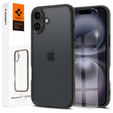 Spigen case for iPhone 16, Ultra Hybrid, transparent / black + 9H Tempered Glass