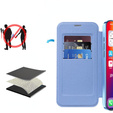 Flip case for iPhone 16, RFID Wallet MagSafe CamShield, blue