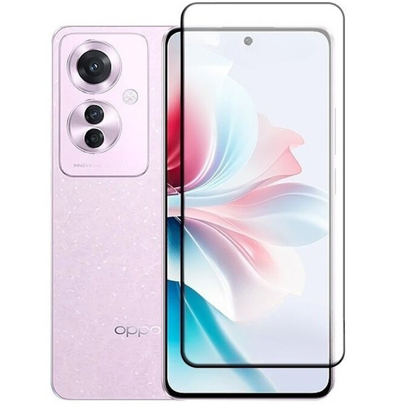 3D Tempered Glass for Oppo Reno 11F 5G, black