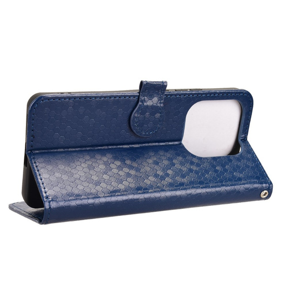 Flip case for Xiaomi Redmi Note 14 4G, Wallet Rhombus, blue