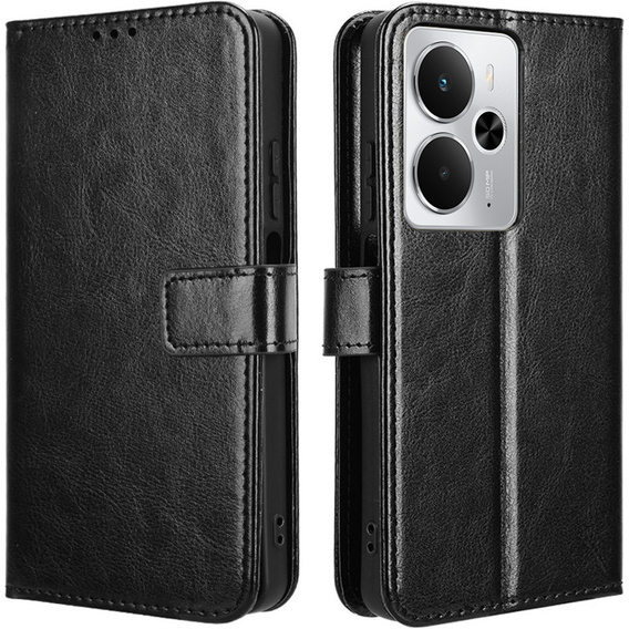 Flip case for Realme 14 5G / Realme 14T 5G, Crazy Horse Wallet, black