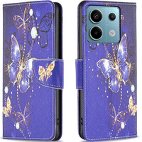 Flip case for Xiaomi Redmi Note 13 Pro 5G, Wallet, Butterflies purple