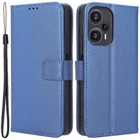 Flip case for Poco F5 5G, Wallet Smart Magnet, blue