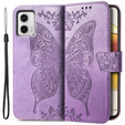 Flip case for Motorola Moto G73 5G, Butterfly, purple