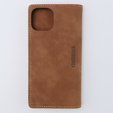 Case for iPhone 15, ERBORD Vintage, wallet with flap, brown