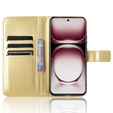 Flip case for Oppo Reno 12 Pro, Crazy Horse Wallet, gold
