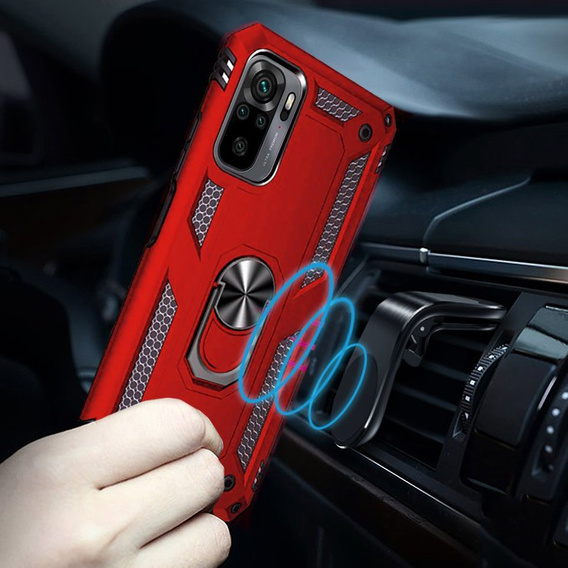 Armor Case for Xiaomi Redmi Note 10 / 10S, Nox Case Ring, red