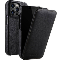 MELKCO flip case for iPhone 13 Pro, leather, flip, black