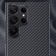 Case for Samsung Galaxy S23 Ultra, Aramid Fiber Cover, black
