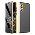 Case for Samsung Galaxy S23, Magnetic Dual Glass, gold
